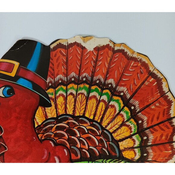 Party Time 1985 Turkey Diecut Thanksgiving Decoration Decor Vtg 8616 Wall Window - Picture 7 of 7